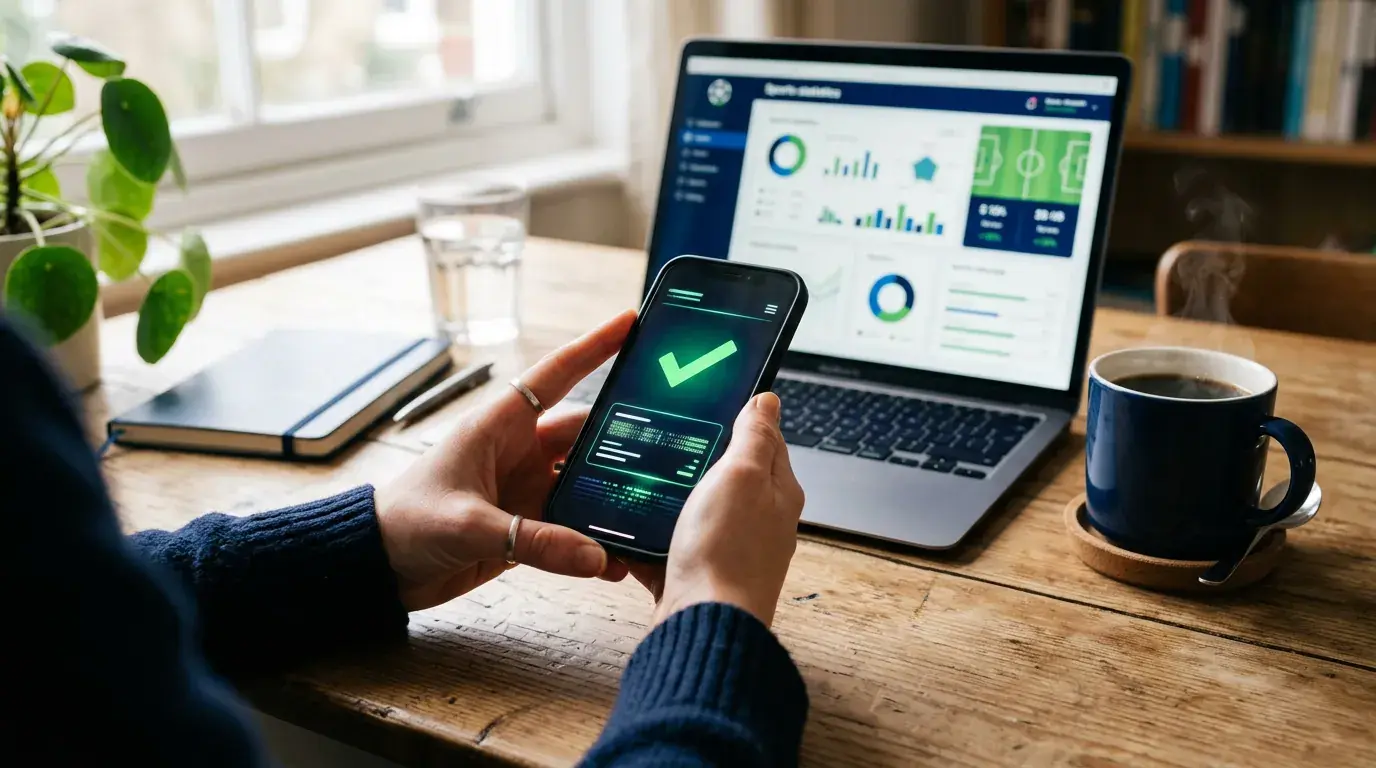 Un parieur consulte la confirmation de son virement sur son smartphone